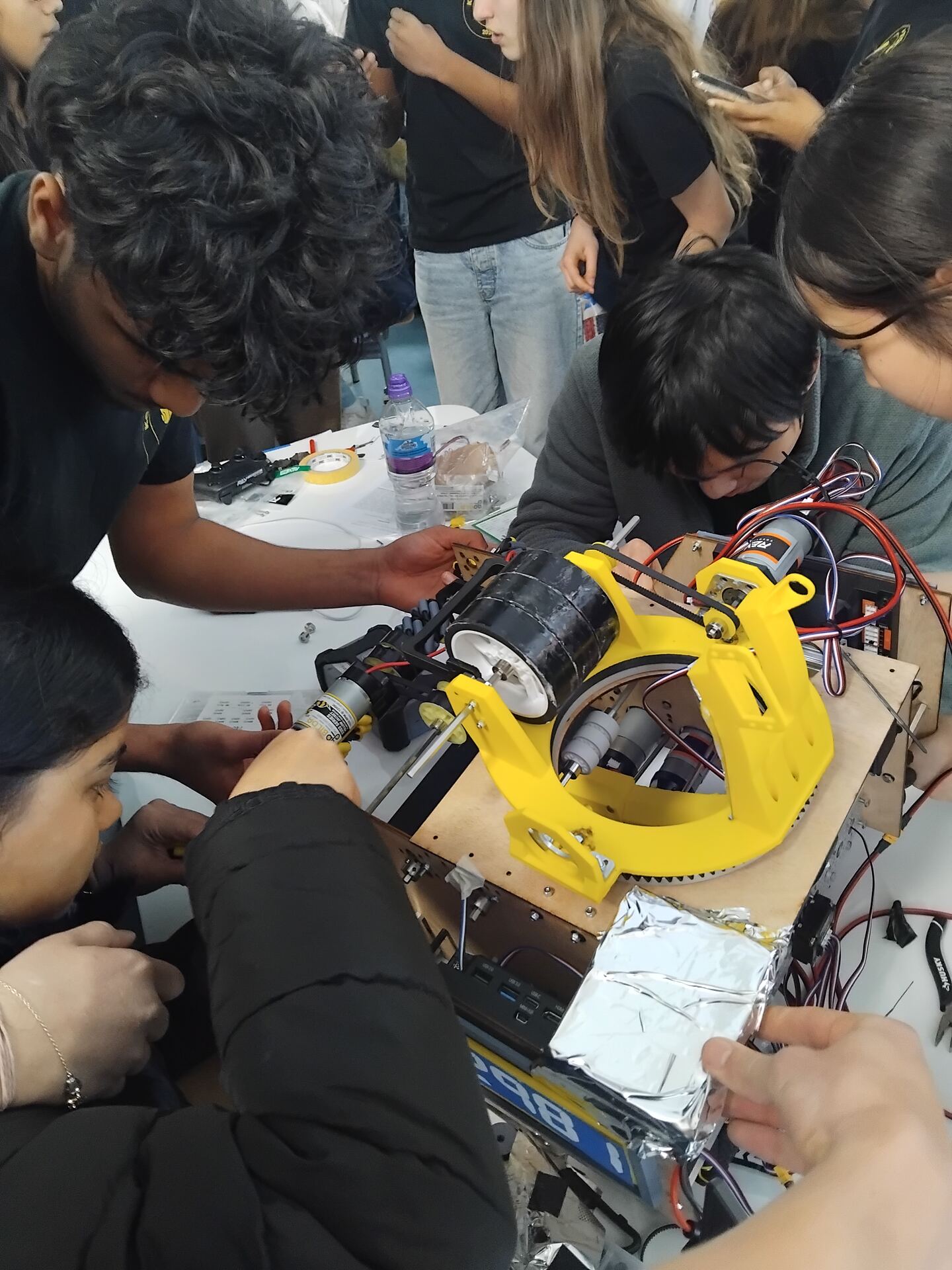 Early robot prototype during the build phase